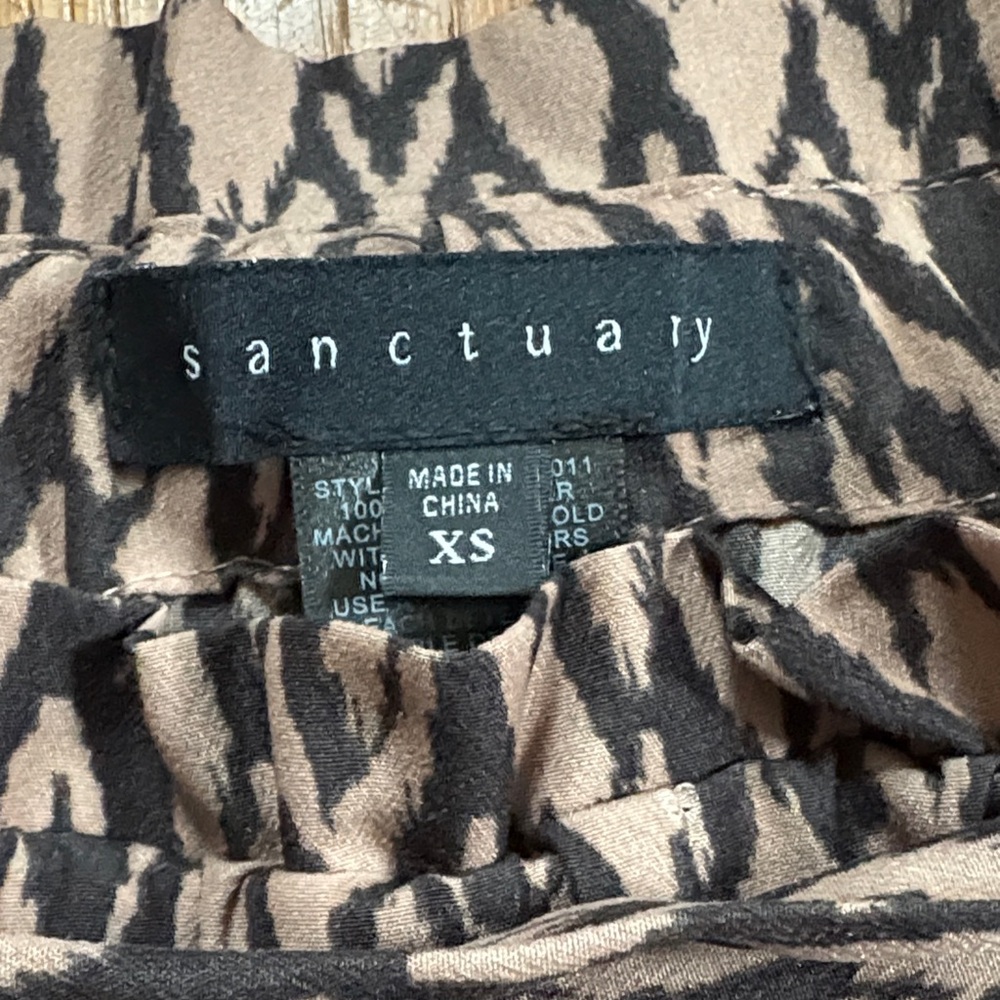 Anthropologie Sanctuary Taupe & Black Paperbag Waist - Picture 2 of 2